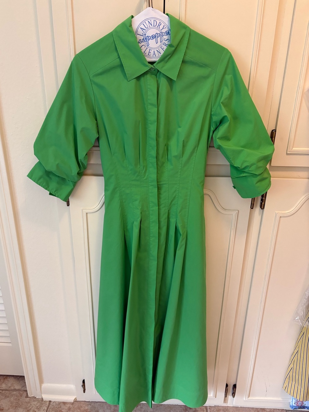 SIMKHAI Jazz Cotton Pintuck Midi Dress